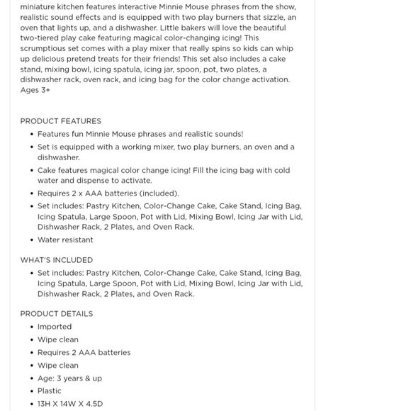 'DISNEY'S 'BOWTASTIC PASTRY PLAYSET' MUSIC & LIGHTS MINNIE'S BAKING 15-PIECE SET - Picture 10 of 14